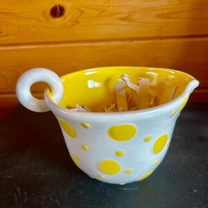 Yellow Polka Dot Ceramic Batter Bowl